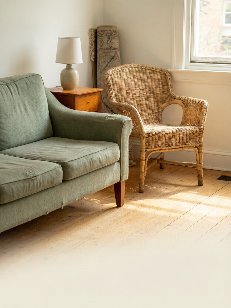 A stylish sofa and armchair set